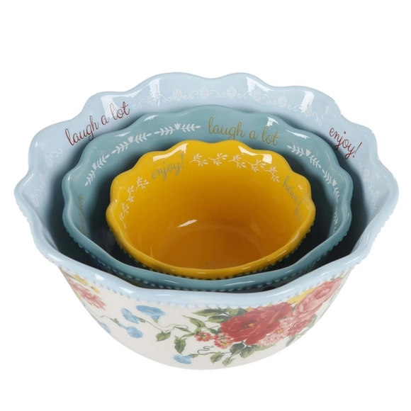 ❤️ New Pioneer Woman Sweet Rose Nesting Bowls Set - Picture 3 of 8